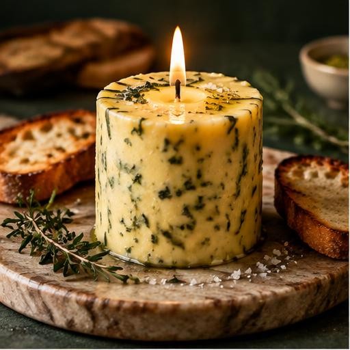Gourmet edible candle: spiced butter