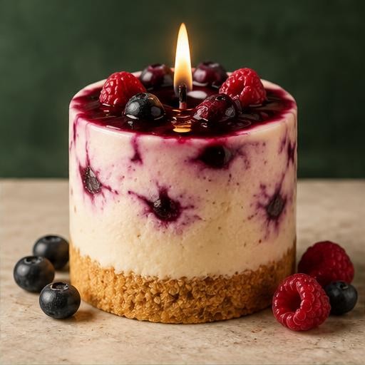 Gourmet edible candle: creamy cheesecake