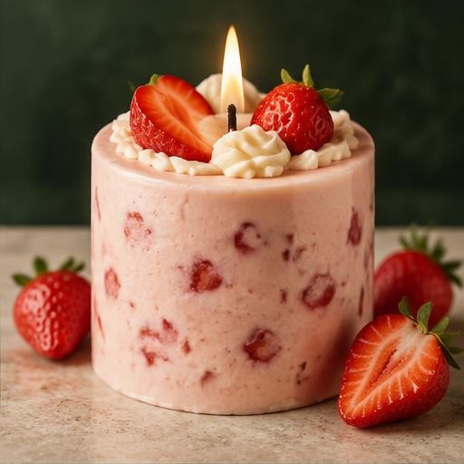 Gourmet edible candle: strawberry